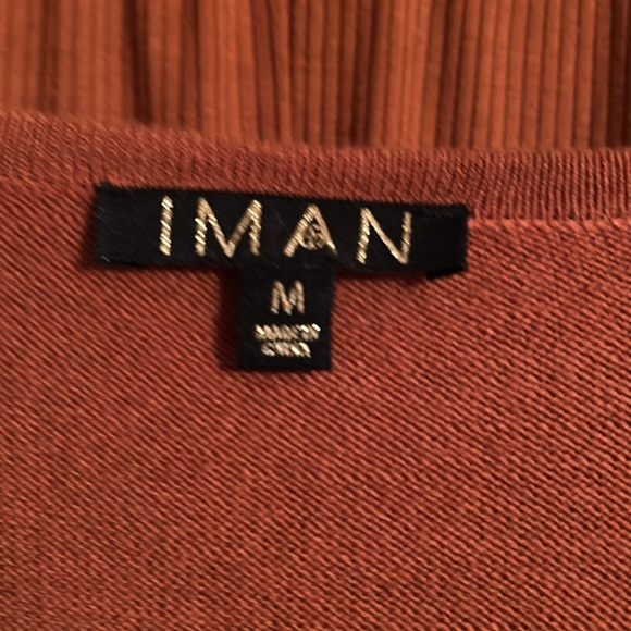 Iman 2 piece rust set, pants ribbed wide leg, size medium, top has some bling - Picture 6 of 8